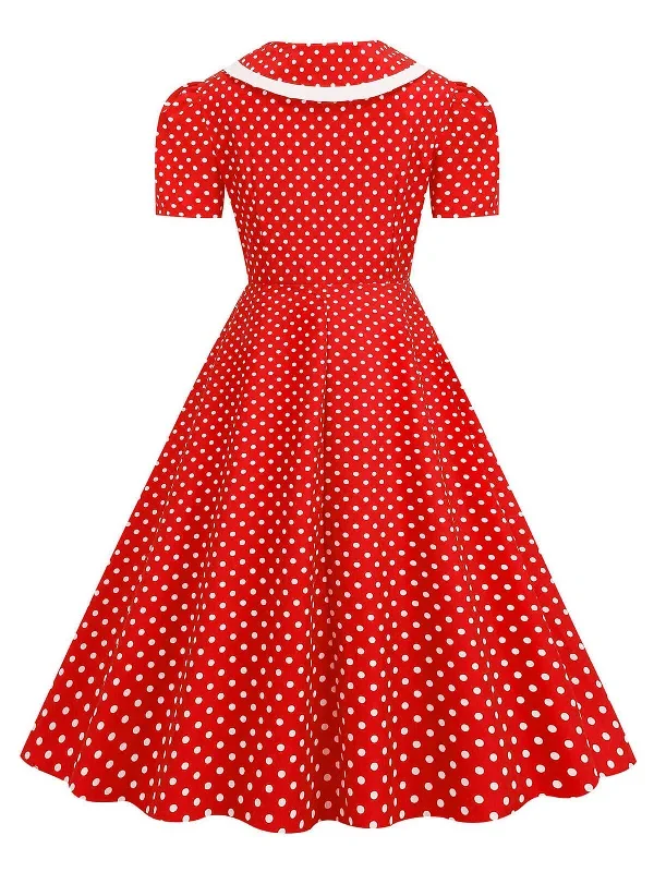 1950s-polka-dots-lapel-bowknot-swing-dress