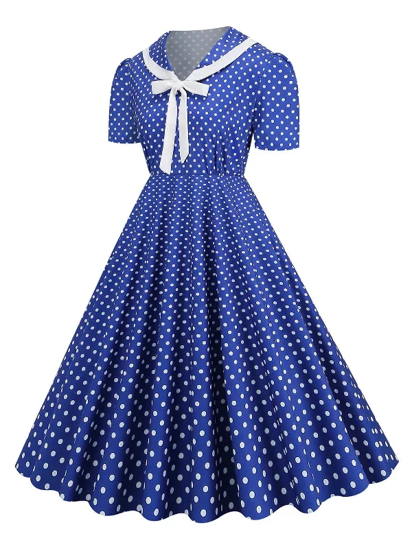 1950s-polka-dots-lapel-bowknot-swing-dress