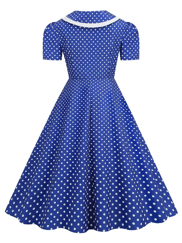 1950s-polka-dots-lapel-bowknot-swing-dress