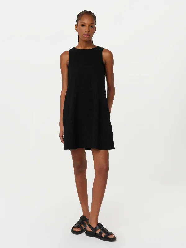 The Seersucker Shift Dress in Black