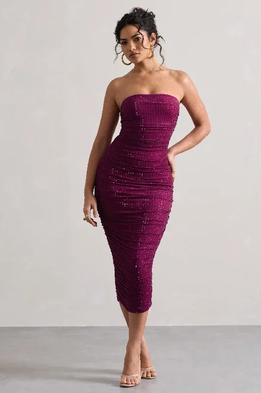 astro-dark-pink-embellished-bandeau-midi-dress-cl133277112