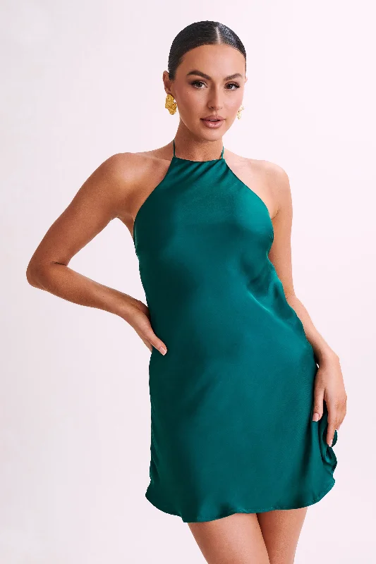 atlas-satin-bow-mini-dress-emerald