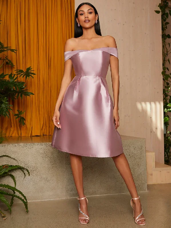 bardot-box-pleated-skater-midi-dress-in-mauve