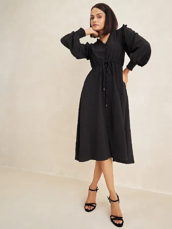 black-button-down-midi-dress-ff-5100a