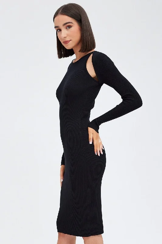 black-midi-dress-long-sleeve-keyhole-bodycon-rib-knit-ed0099-40cb-1