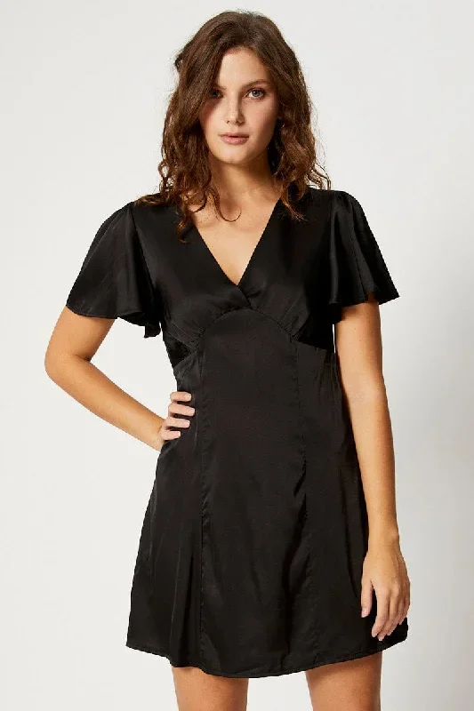 Black Mini Dress Short Sleeve