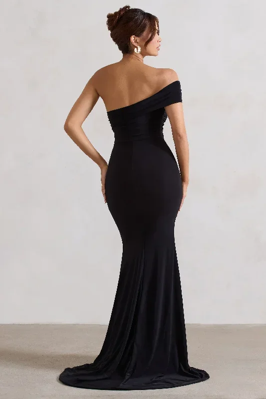 black-one-shoulder-maxi-dress