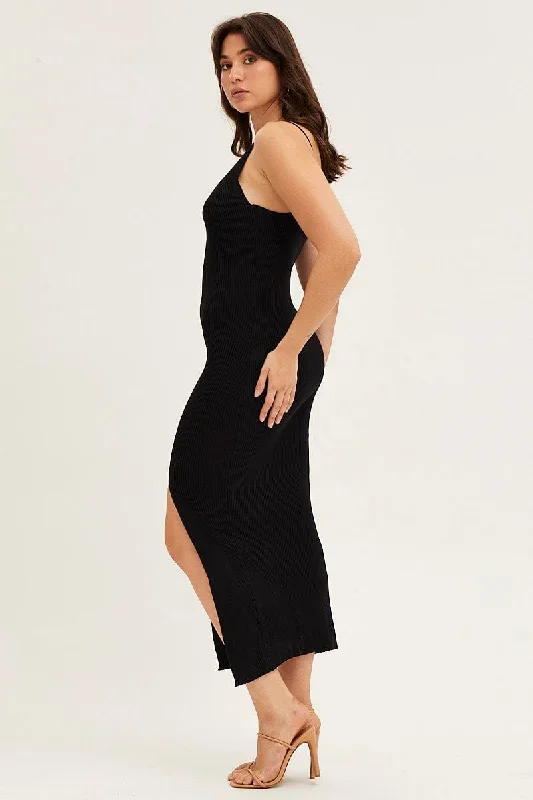 black-v-neck-kint-midi-dress-dd12231-f