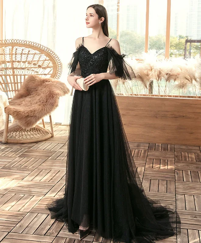 black-v-neck-tulle-lace-long-prom-dress-black-evening-dress-2