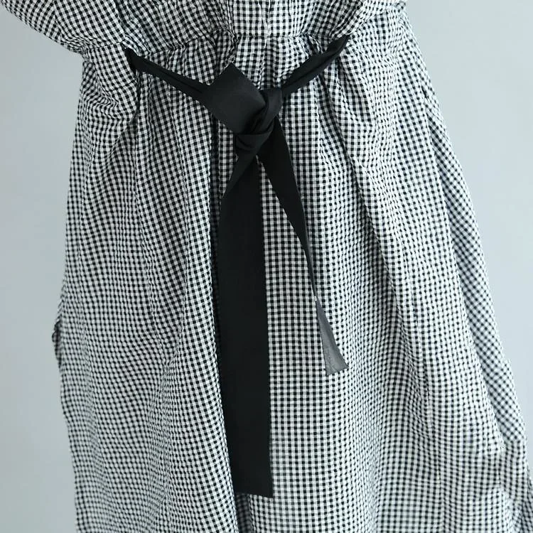 black-white-plaid-shirt-dress-casual-stylish-coat-plus-size-long-sleeve-maxi-dress