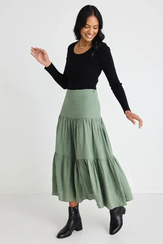 blazingmosstieredlinenmidiskirt