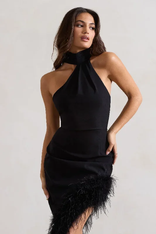 brilliance-black-asymmetric-maxi-dress-with-feather-trim-cl132346002