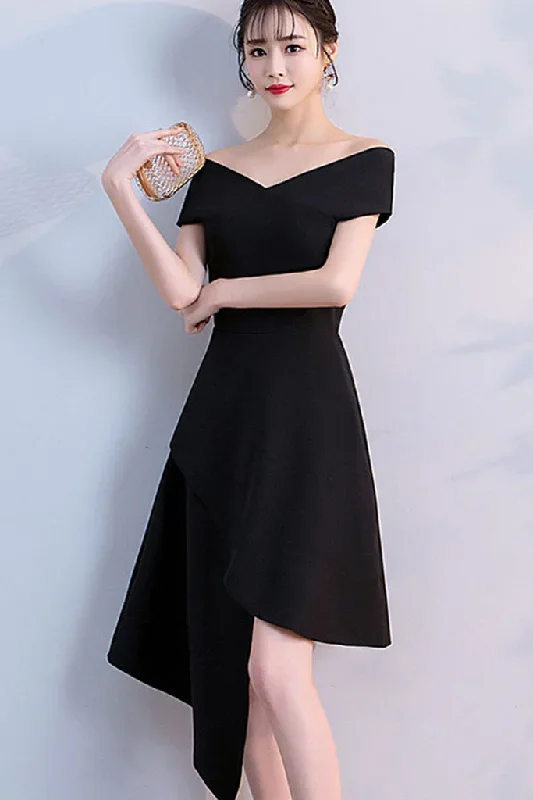 CAP SLEEVE ASYMMETRICAL HEM A-LINE DRESS