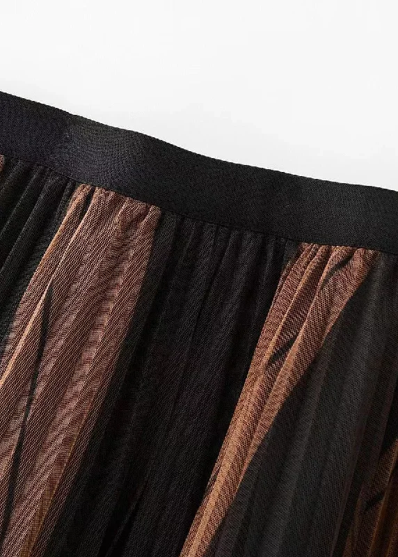 chic-coffee-gradient-elastic-waist-pleated-skirt-spring