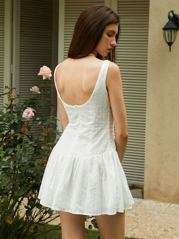 cotton-backless-button-front-short-dress