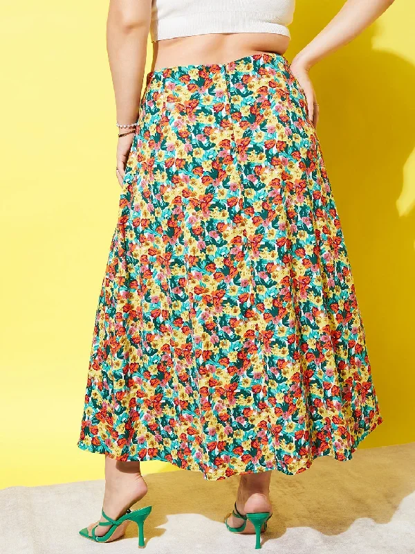 cur-sk1433rd-berrylush-women-plus-size-red-yellow-green-floral-printed-crepe-slip-on-thigh-high-slit-flared-a-line-midi-skirt