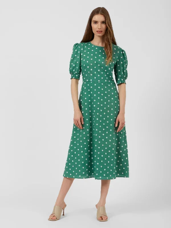 Daisy Embroidery Midi Dress