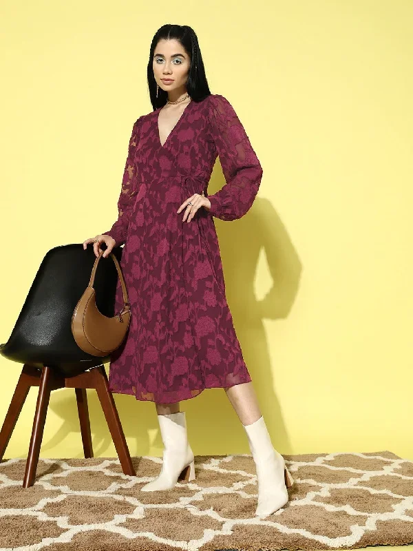 dr4976mr-berrylush-women-maroon-floral-pattern-v-neck-bishop-sleeves-jacquard-layered-wrap-midi-dress