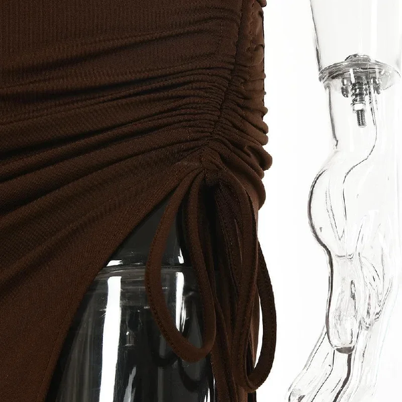 drawstring-halter-self-tie-backless-slit-hollow-out-ruched-midi-dress