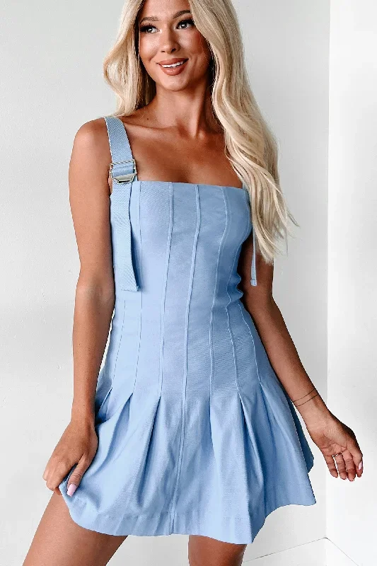 ellerie-pleated-buckle-strap-mini-dress-light-blue