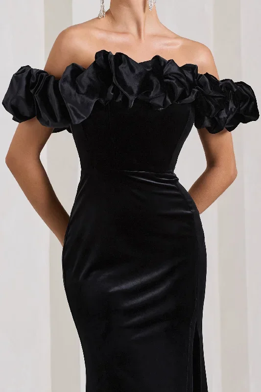 esmeralda-black-velvet-structured-ruffled-bardot-maxi-dress-cl128794002