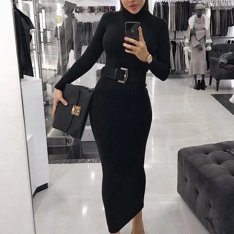 fashion-autumn-women-turtleneck-long-sleeve-dress-solid-color-tight-midi-dress-elegant-slim-fit-high-neck-bodycon-dresses