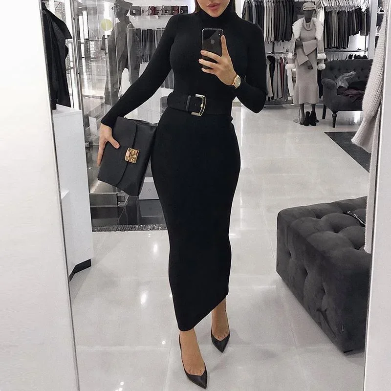 fashion-autumn-women-turtleneck-long-sleeve-dress-solid-color-tight-midi-dress-elegant-slim-fit-high-neck-bodycon-dresses