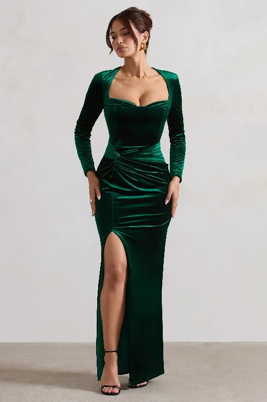 fay-bottle-green-velvet-corset-style-knot-maxi-dress-cl128016047