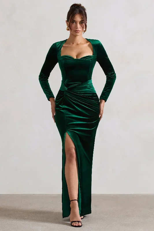 fay-bottle-green-velvet-corset-style-knot-maxi-dress-cl128016047