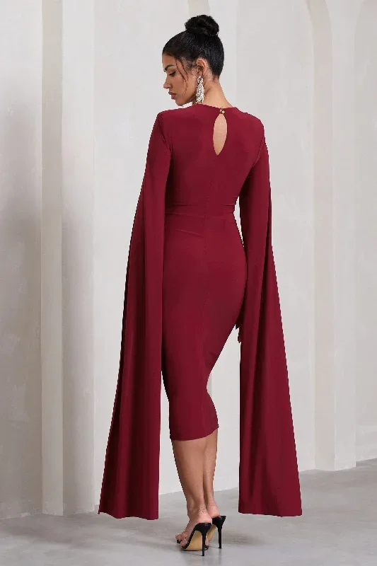 flawless-berry-square-neck-midi-dress-with-cape-sleeves-cl127209037