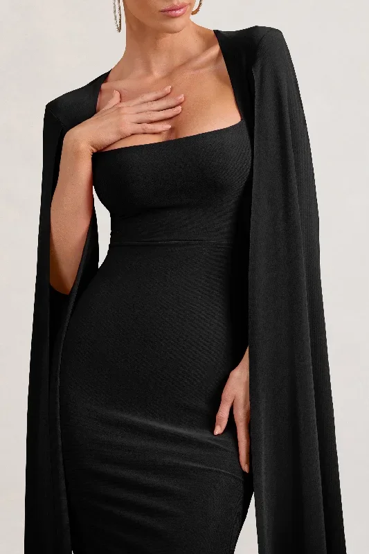 flawless-black-square-neck-midi-dress-with-cape-sleeves-cl127209002