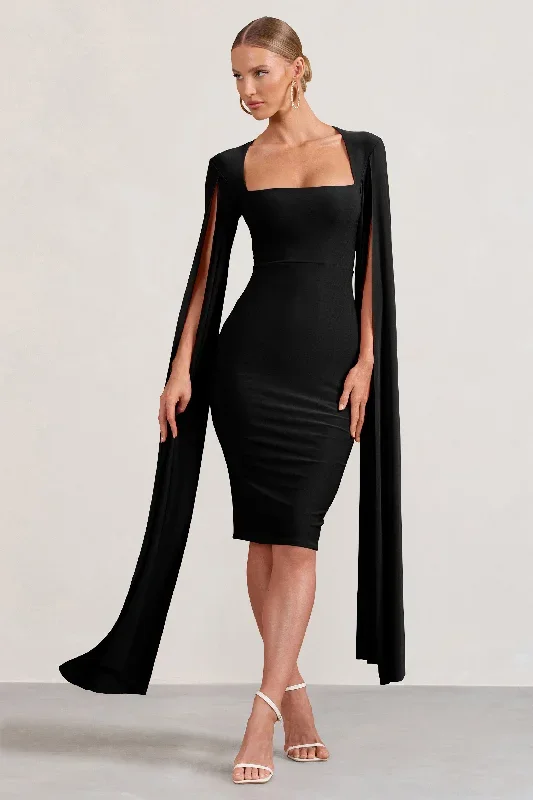 flawless-black-square-neck-midi-dress-with-cape-sleeves-cl127209002