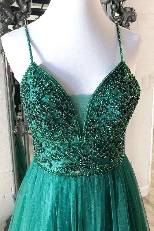 green-beaded-lace-up-a-line-prom-dress