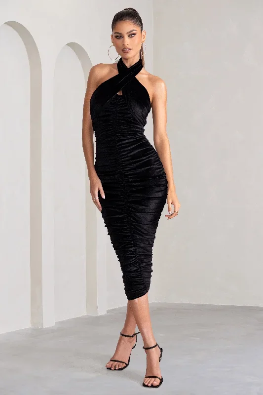 hourglass-black-velvet-halterneck-ruched-midi-dress-cl127979002