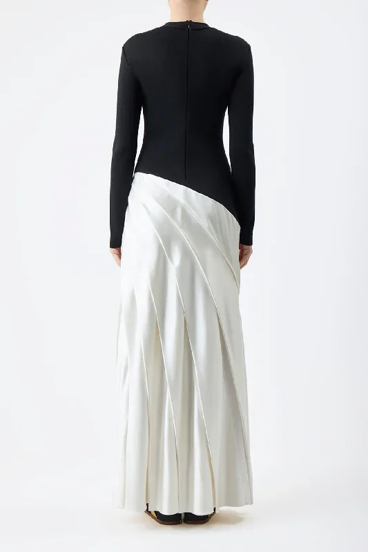 ismay-pleated-dress-black-ivory-silk-satin