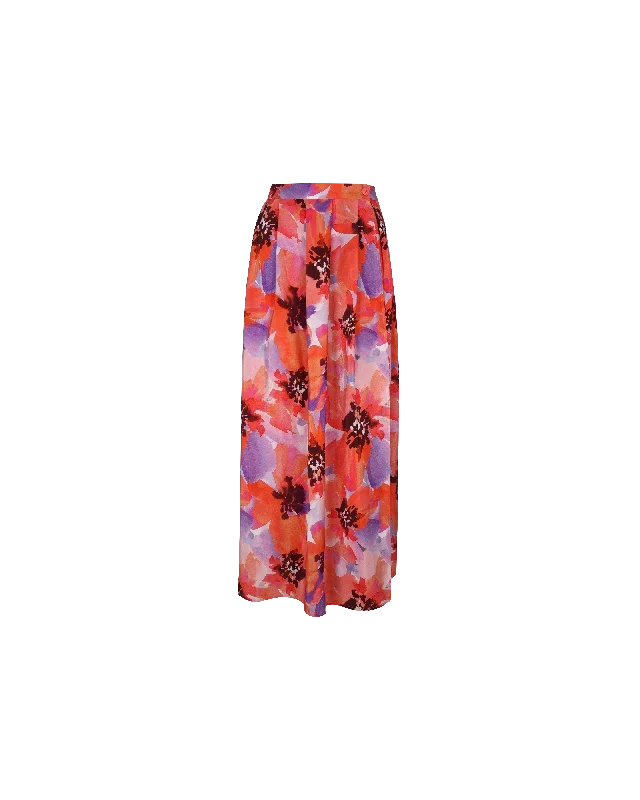 JAQUETTA SILK SKIRT POPPY FLORAL