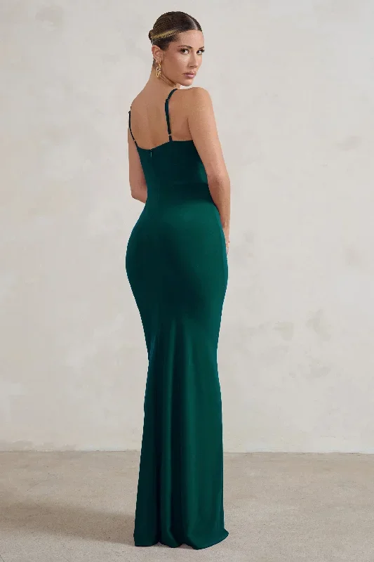 jeanne-bottle-green-plunge-ruched-cami-maxi-dress-with-split-cl128392047