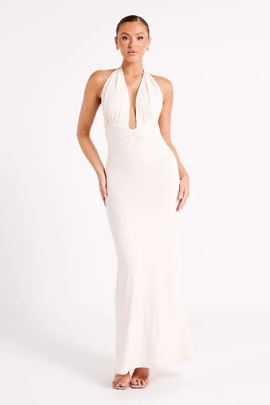 Jovanna Slinky Halter Maxi Dress - Sand