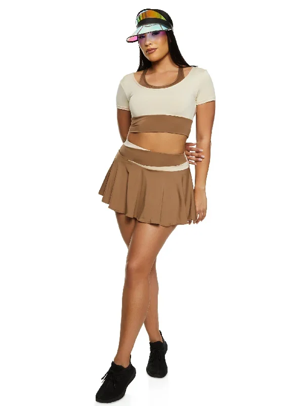 Color Block Performance Skort