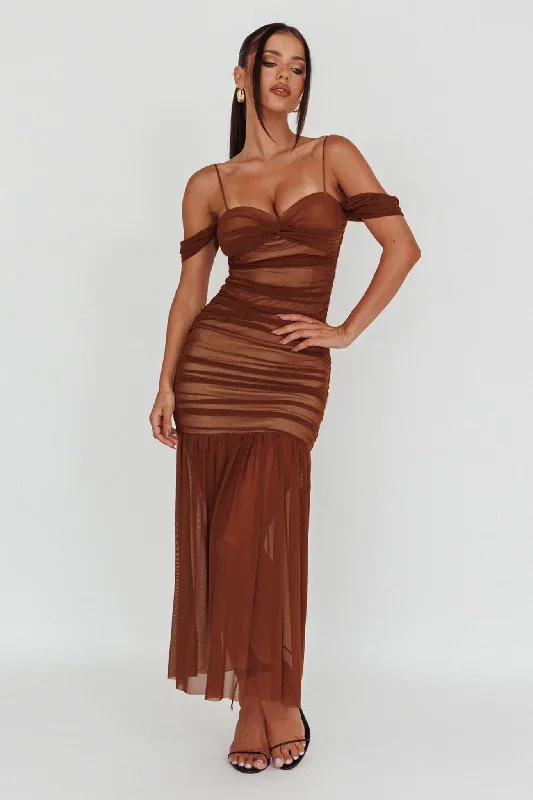 la-salle-ruched-mesh-maxi-dress-chocolate