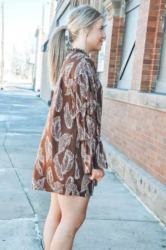 leafy-brown-fall-mini-dress