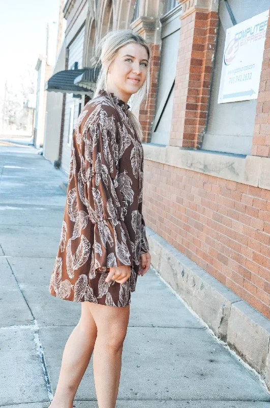 leafy-brown-fall-mini-dress