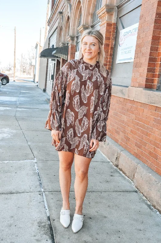 leafy-brown-fall-mini-dress