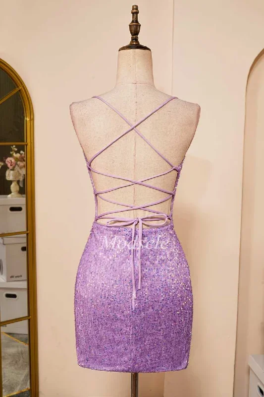 lilac-sequin-lace-up-fitted-short-homecoming-dress