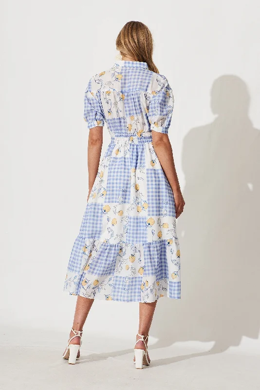 lynette-midi-dress-in-blue-gingham-check-with-lemon-patch-print