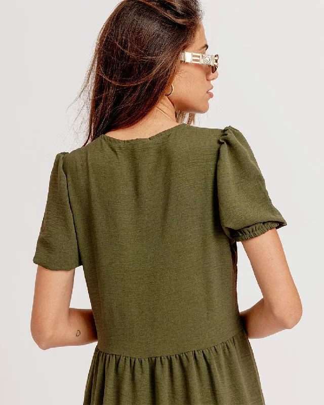 olive-green-ruffled-midi-dress