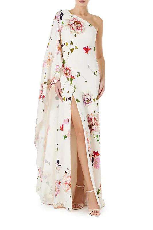 One Shoulder Floral Caftan