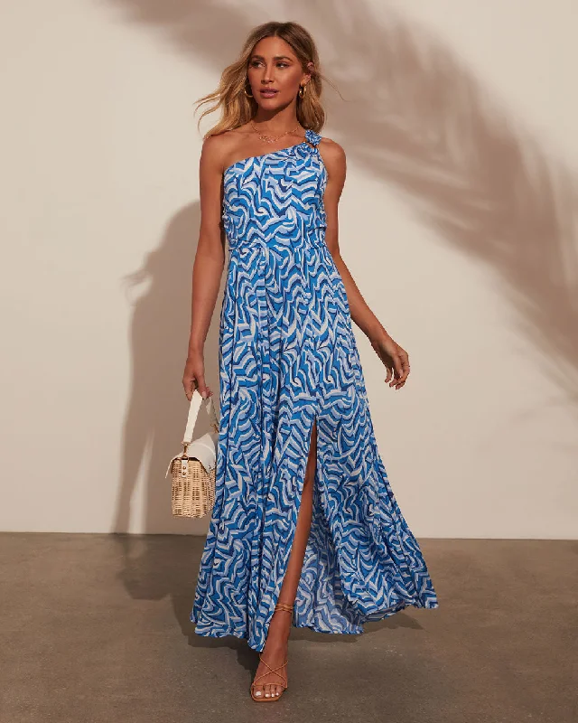 Maybelle One Shoulder Printed Maxi Dress