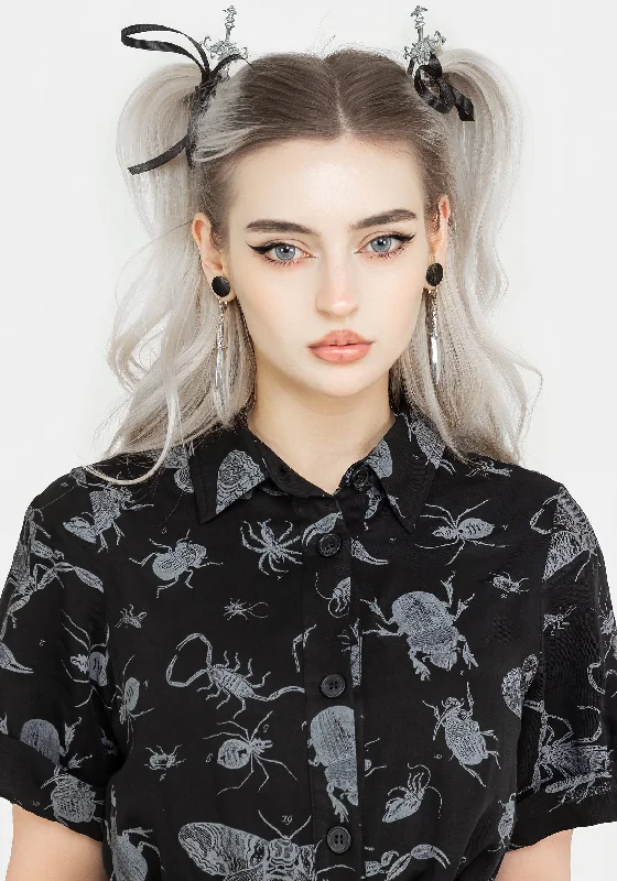 parasite-bugs-short-sleeve-midi-shirt-dress-black