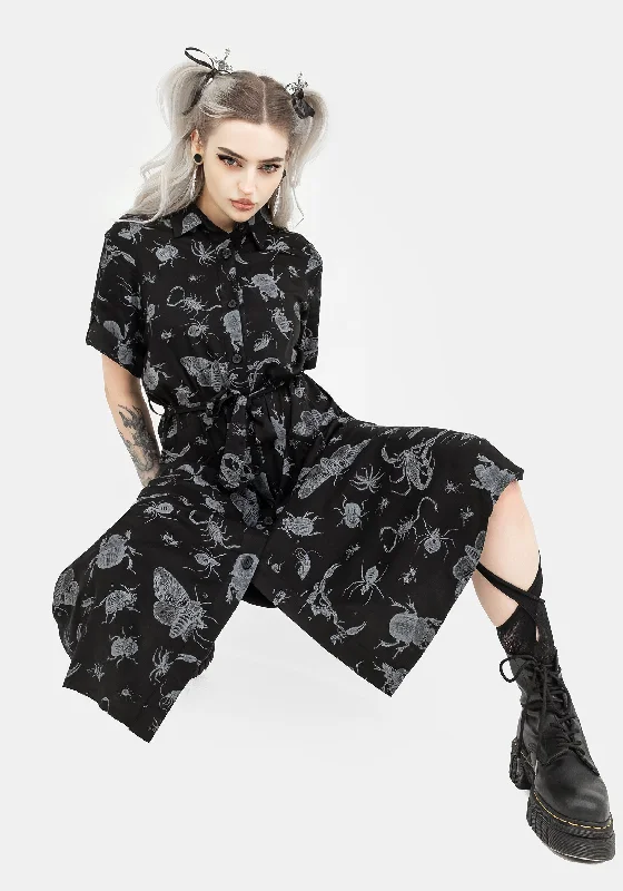 parasite-bugs-short-sleeve-midi-shirt-dress-black